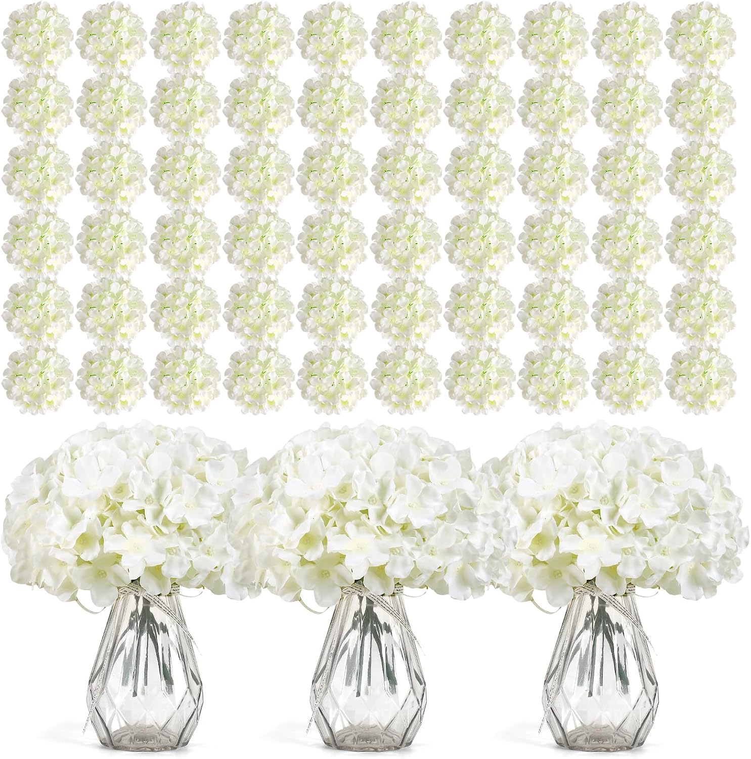 Wedding Supply Bulk - 304 штуки белых искусственных гортензий из
