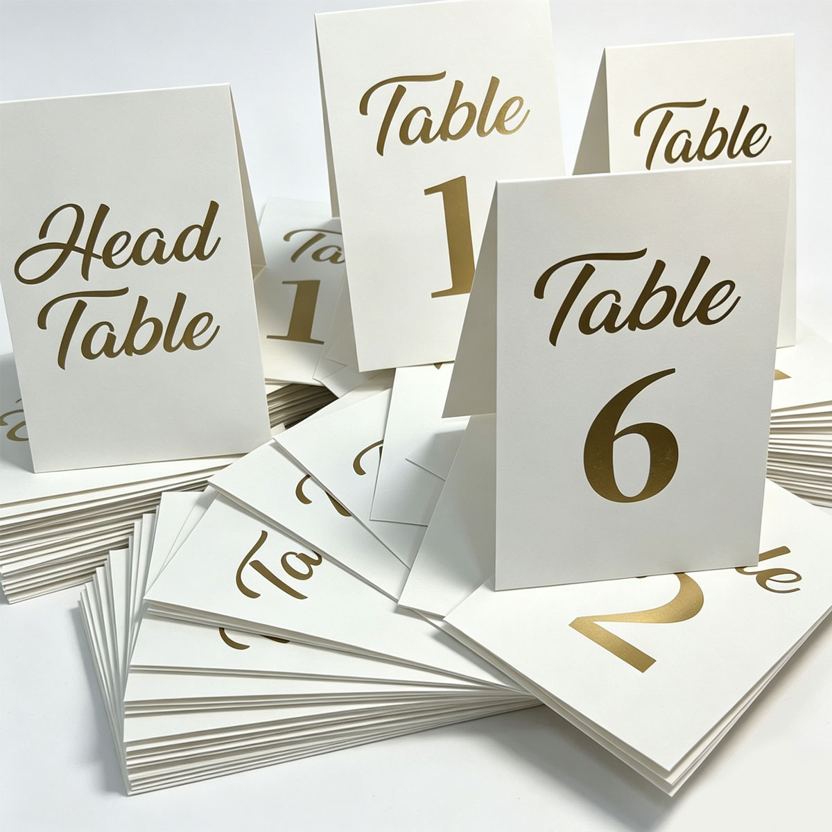 Table Number Gold - Набор из 10 золотых карточек-номеров для