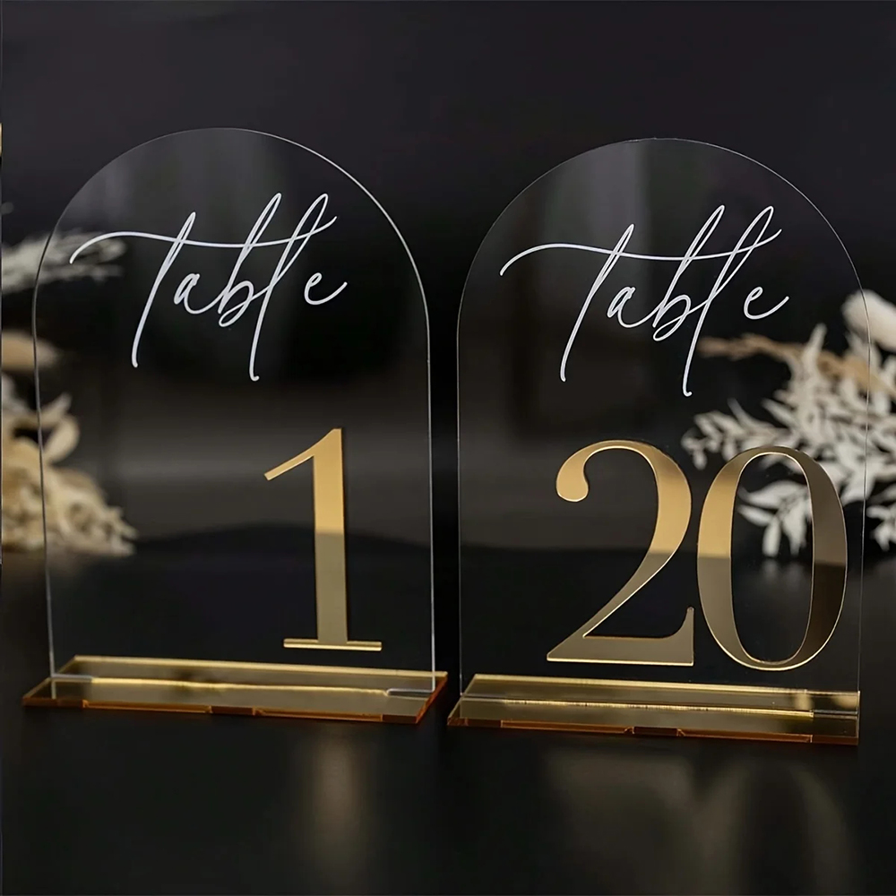 Table Number Gold - Пользовательские 1 и 10 шт. прозрачные