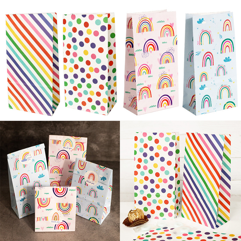 Wedding Event Supply - Маленькие бумажные пакеты с радужным принтом,