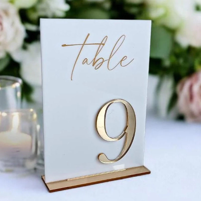 Table Number Gold - Номерки для свадебных столов на церемонию