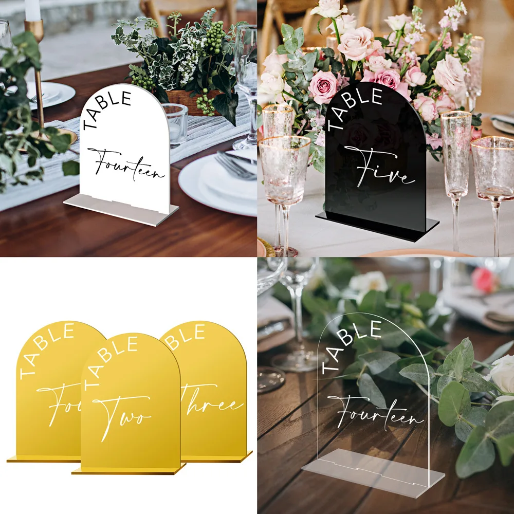 Золотые зеркальные акриловые н – обзор и цена Table Number Gold