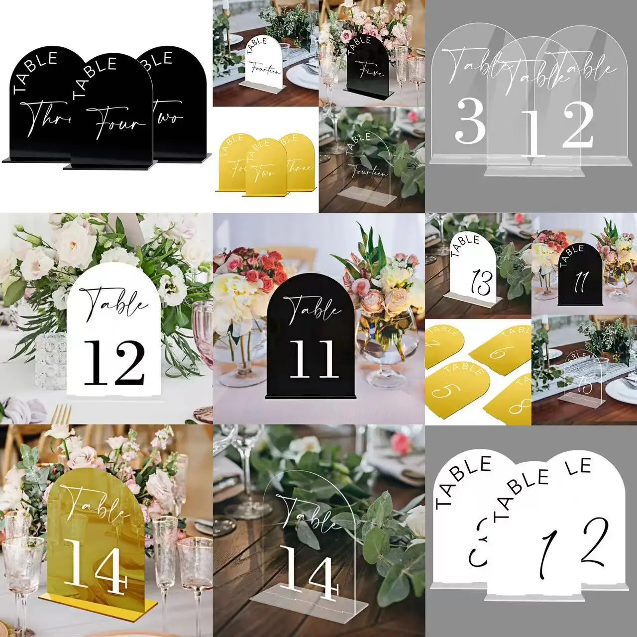 Золотые зеркальные акриловые н – обзор и цена Table Number Gold