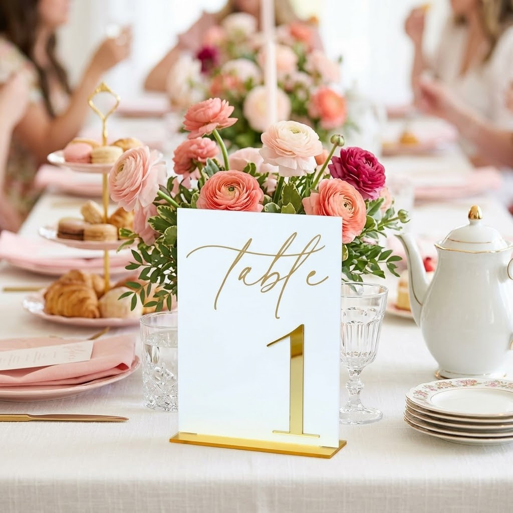 Номерки для свадебных столов 1 – обзор и цена Table Number Gold