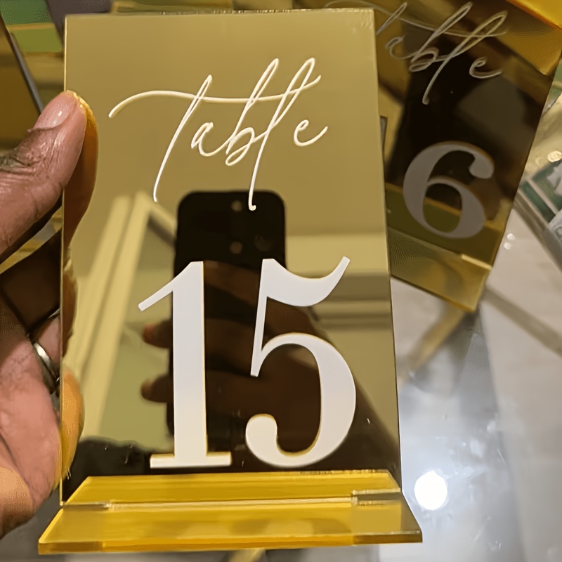 Золотые акриловые номерки для  – обзор и цена Table Number Gold
