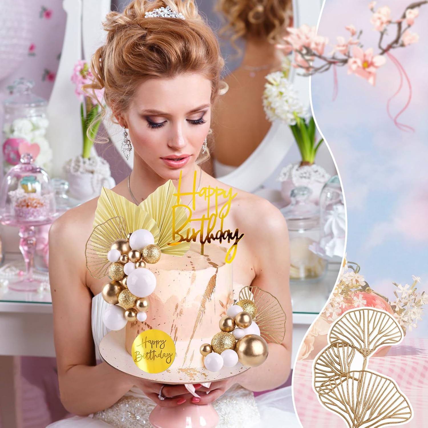 Белые золотые шары, топперы дл – обзор и цена Confetti Balloon Set