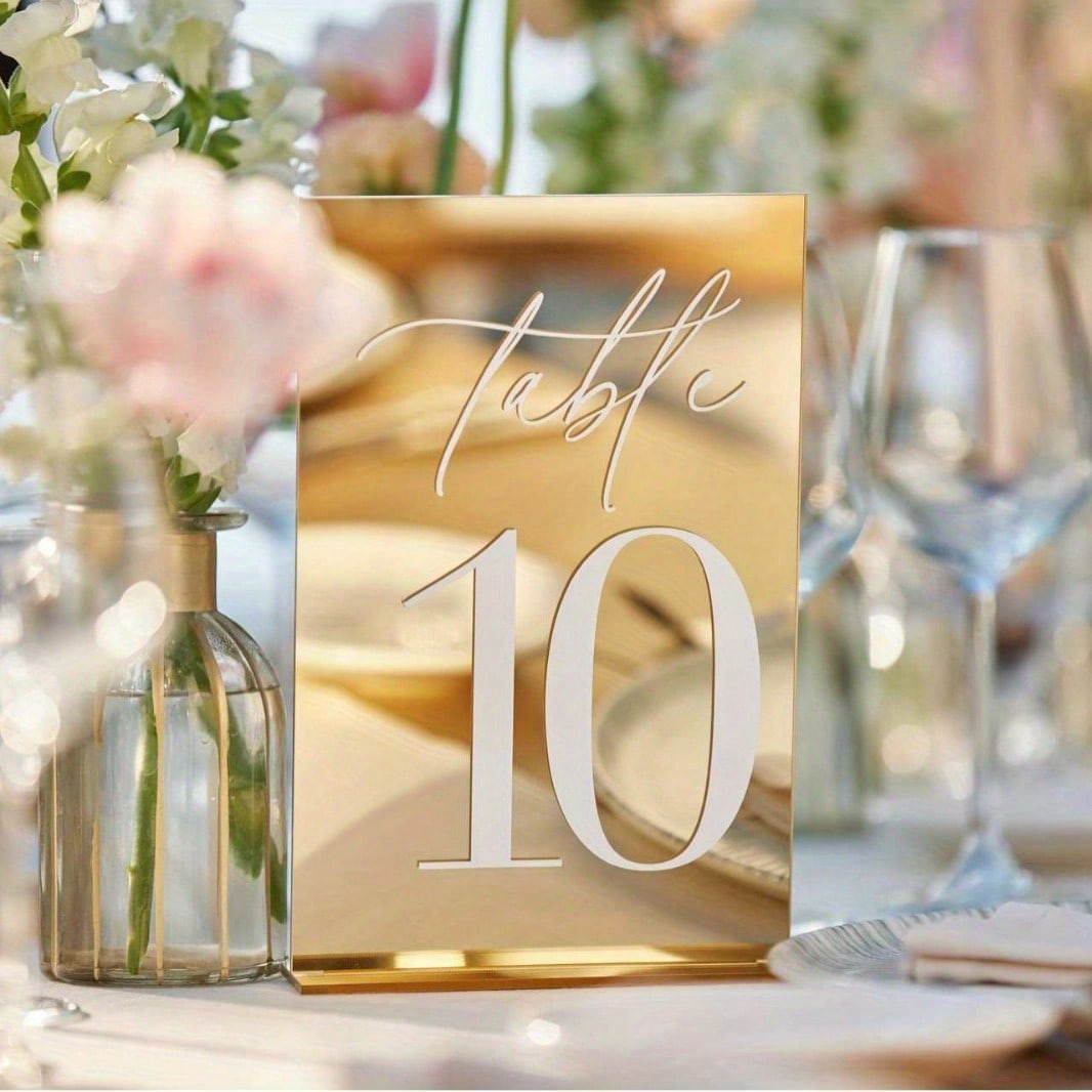 Золотые акриловые зеркальные н – обзор и цена Table Number Gold