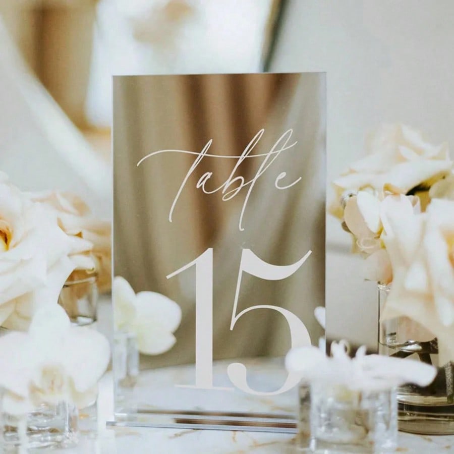 Золотые акриловые зеркальные н – обзор и цена Table Number Gold