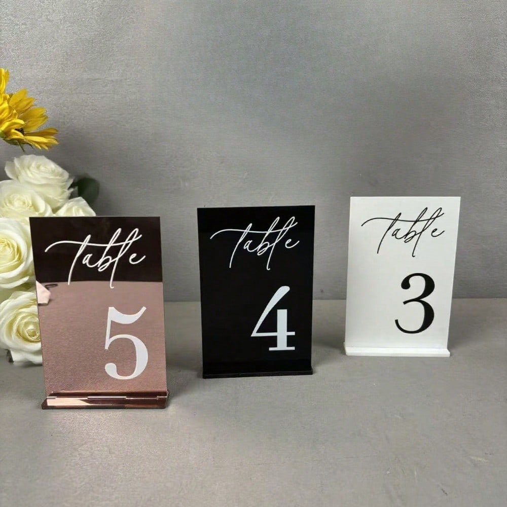 Золотые акриловые зеркальные н – обзор и цена Table Number Gold
