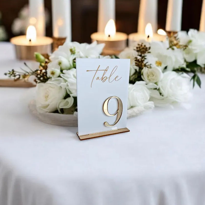 Номерки для свадебных столов н – обзор и цена Table Number Gold