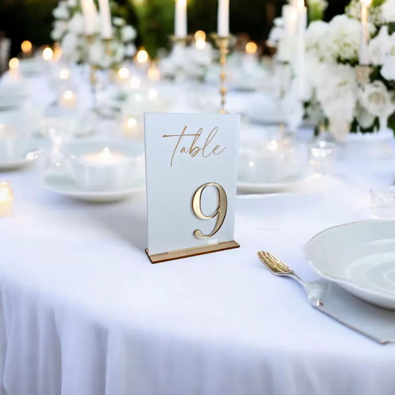 Номерки для свадебных столов н – обзор и цена Table Number Gold